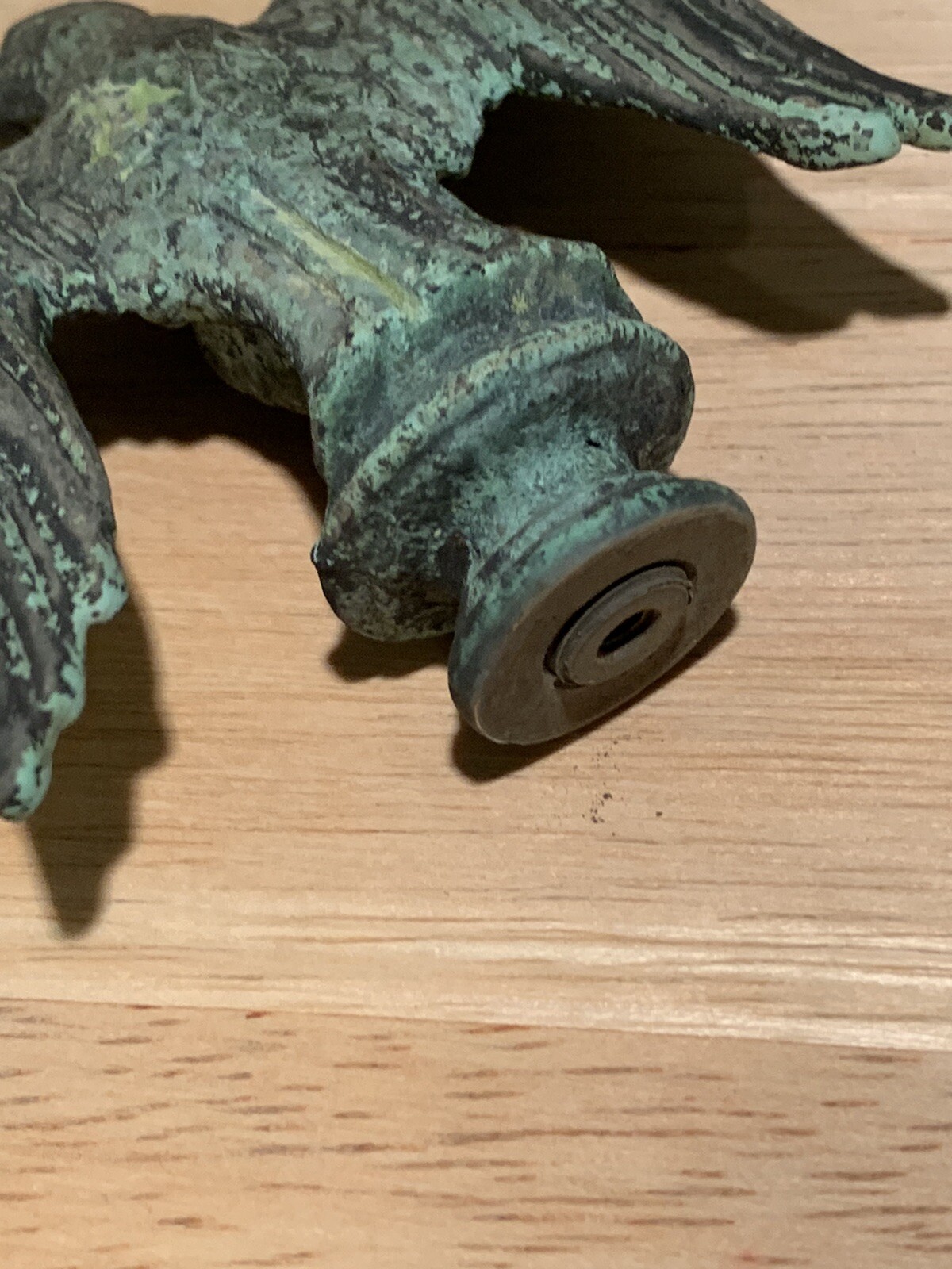 Old Eagle Topper, Finial, 2 Piece, Heavy Green Tarnish, Copper or Brass?