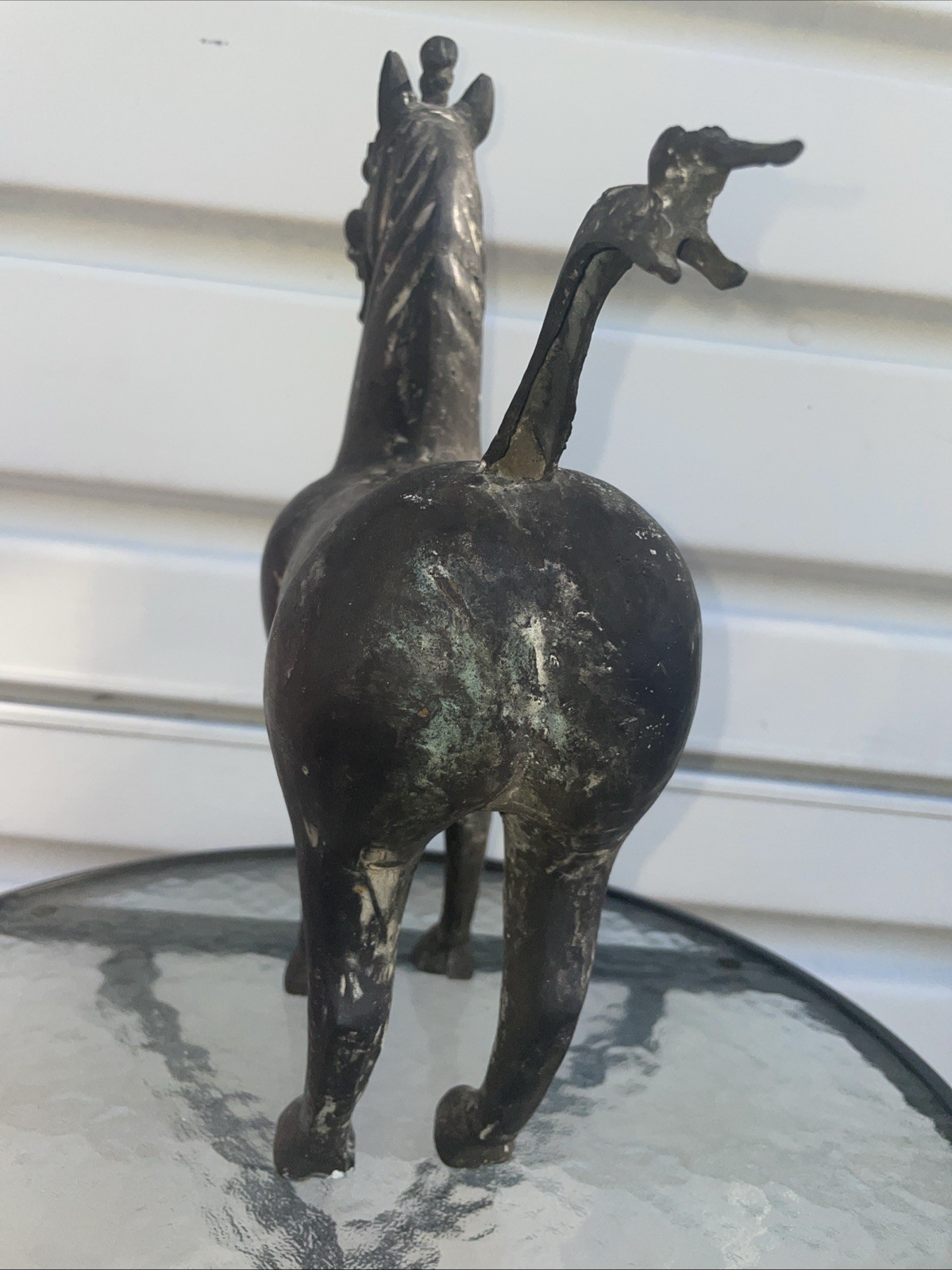 Chinese Bronze Qing Dynasty Sun Tzu Gansu Horse Antique Sculpture Statue 9LB+