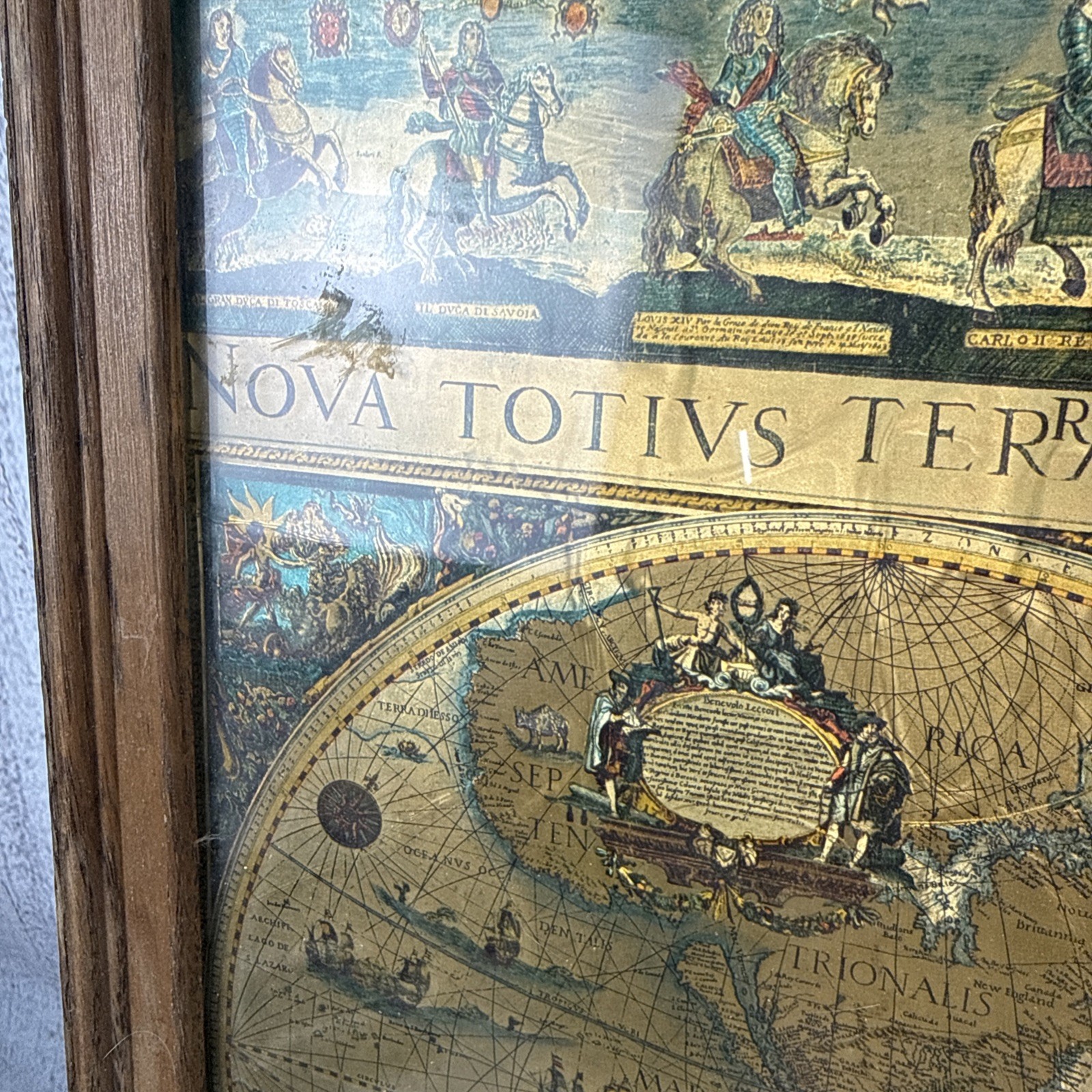 Gold Foiled World Blaeu Wall Map Nova Totivs Terrarvm Orbis – Original Frame