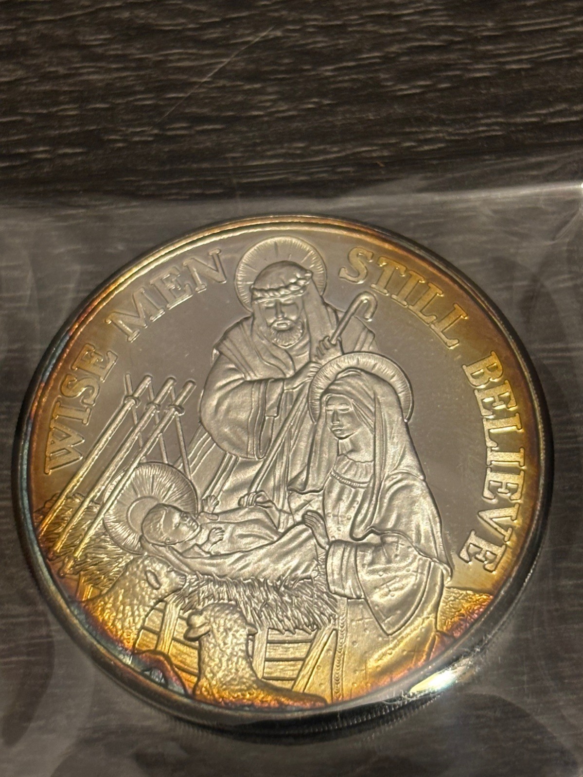 1995 Wise Men Still Believe Fine Silver Coin 1 Troy Oz. .999 vintage toned