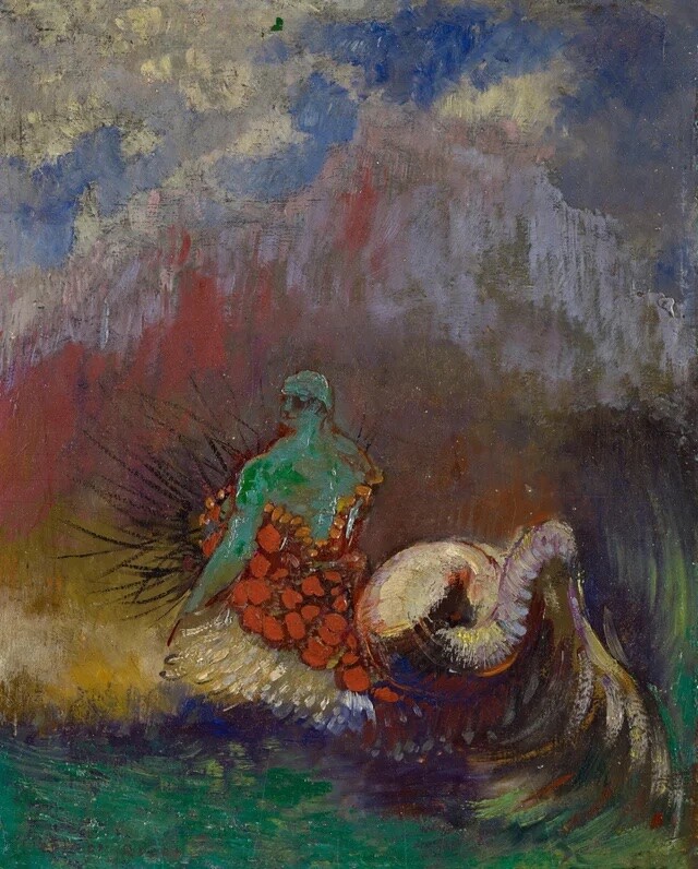 Odilon Redon Siren Art Print Symbolist Fantasy Wall Decor