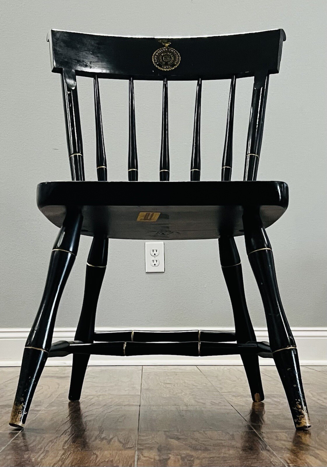 Black Distressed Nichols & Stone Armchair / Chair Albany Medieval Seal Hardwood