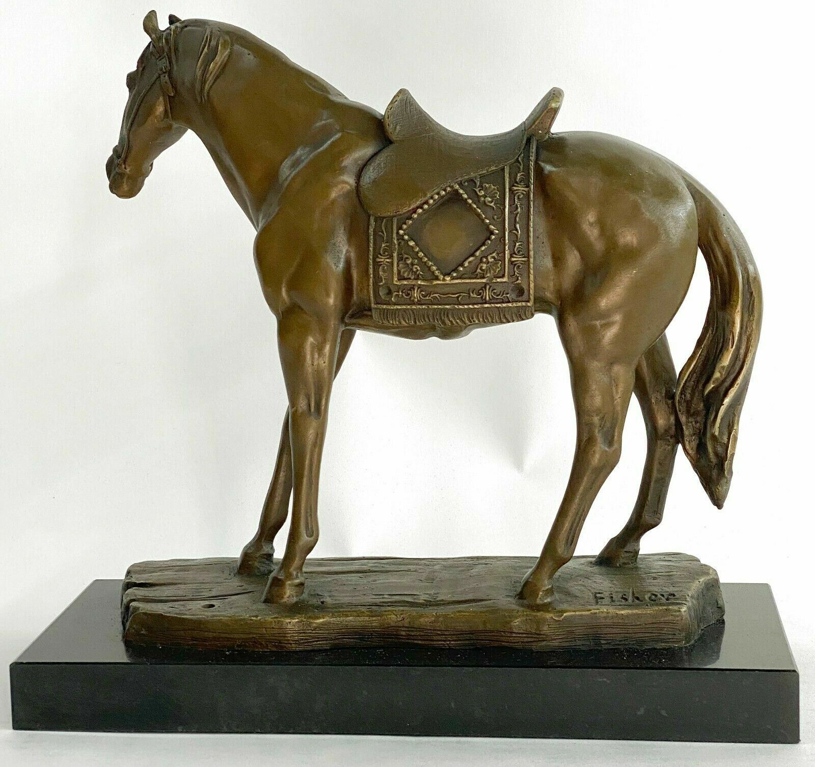 Original Fisher Gorgeous Bust Horse Head Bronze Handmade Sculpture Home Sculptur