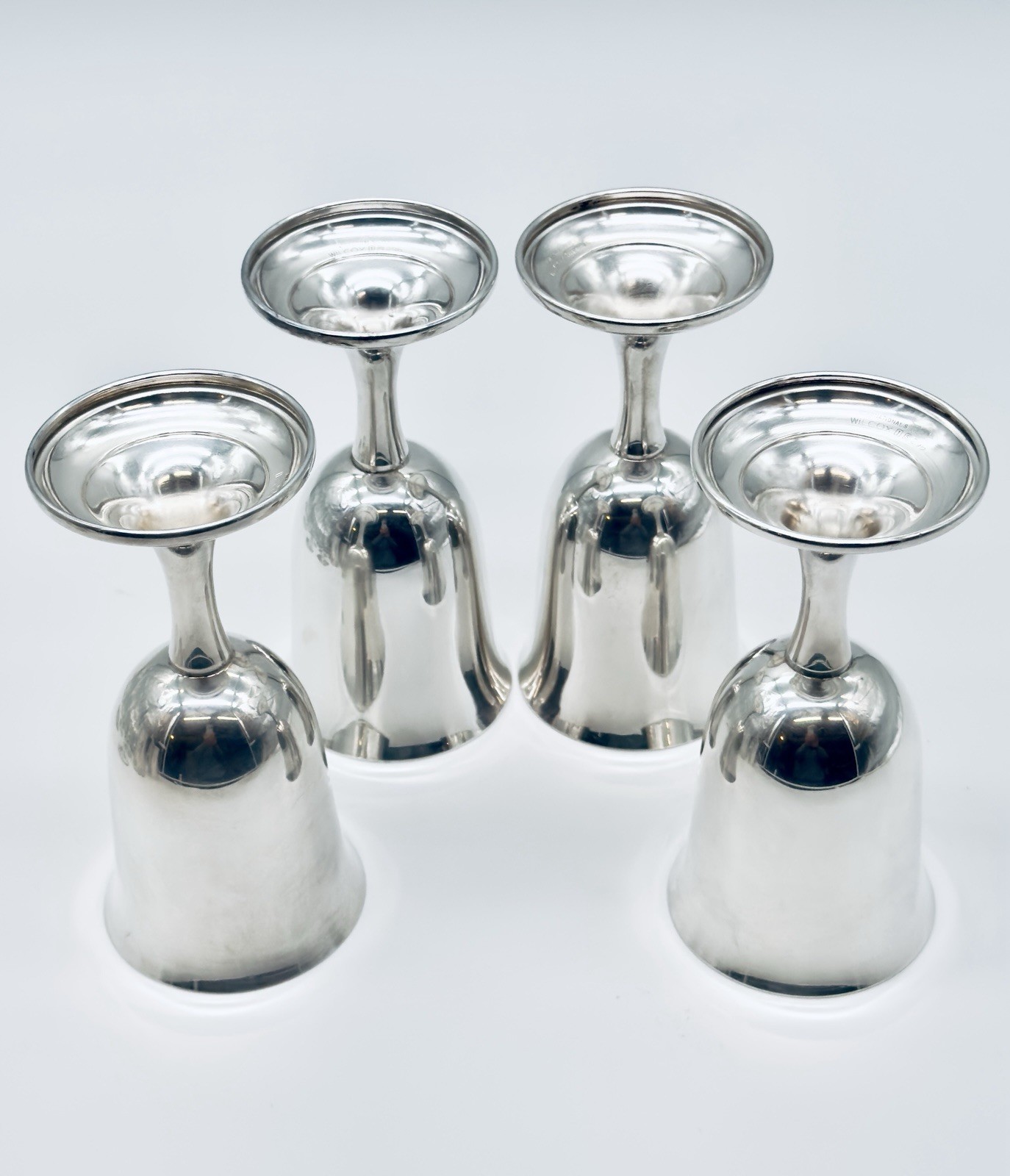 Fabulous Set of Four Vintage Wilcox International Silver Plate Goblets/ Cups