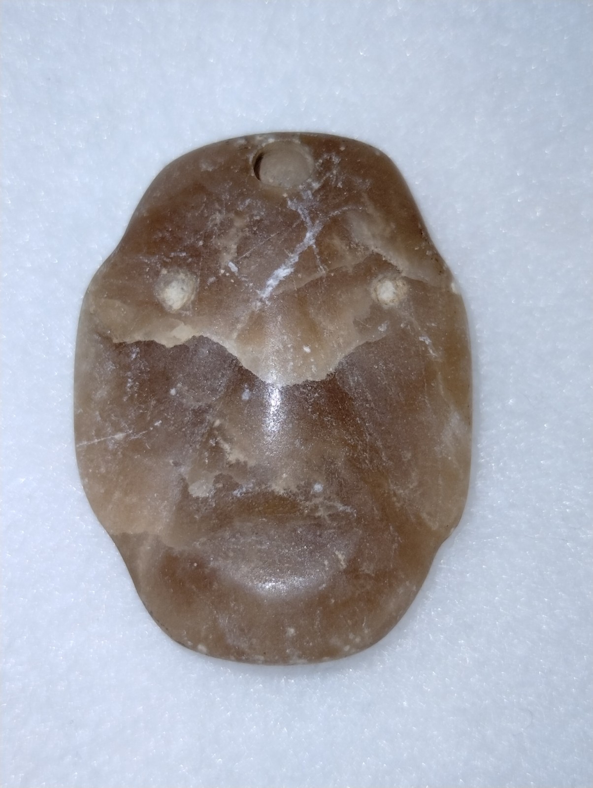 Mezcala Pre-columbian Mesoamerican Translucent Stone Crystal Mask Pendant
