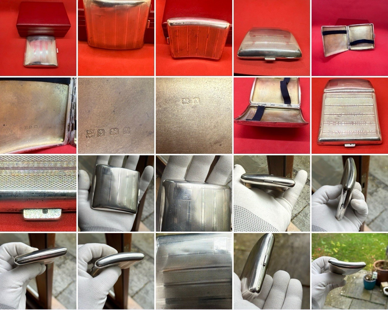 Antique Solid Silver Cigarette Case Box Birmin 1925 William Neal No Scrap 90.3gr