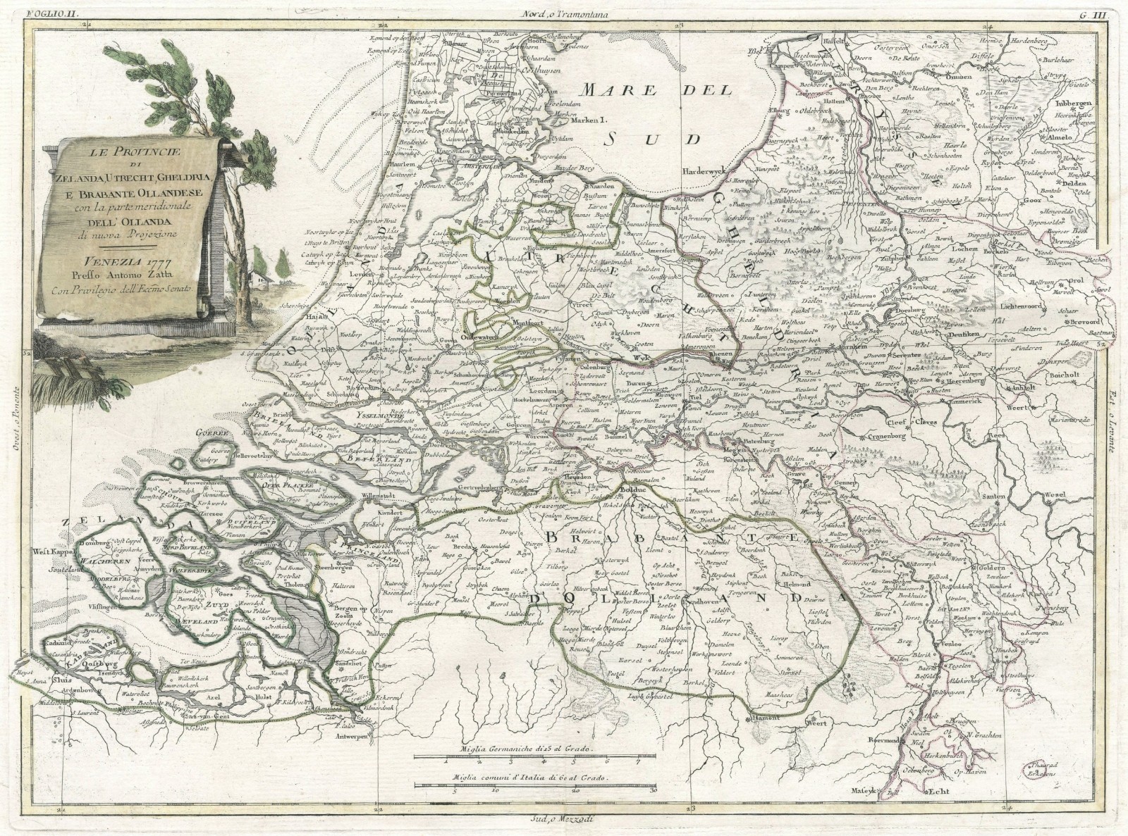 Map “Le Provincie di Zelanda, Utrecht, Gheldria” (Southern Netherlands) 1778