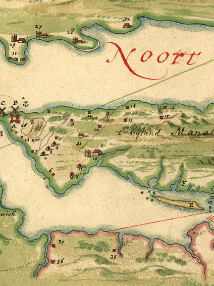 1630s Manhattan Island – Early New York – Staten Island Map – 24×36