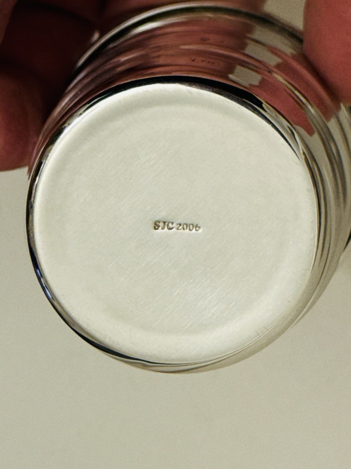 Contemporary Silverplate Measuring Cup In Original Box By Sandra Jordan , NY