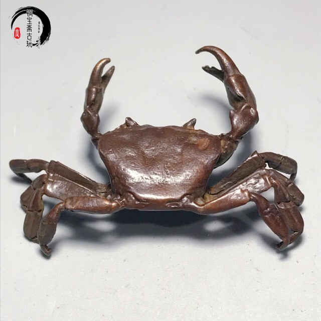 Handmade solid copper crab copper tea pet Hengcai creative ornament