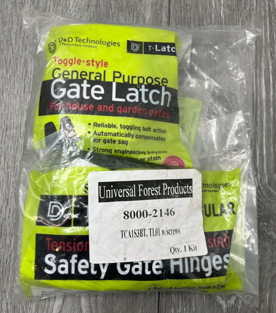 D&D Technologies TL01 T-Latch Toggle-Style Gate Latch & TCA1S3BT Gate Hinge, Kit