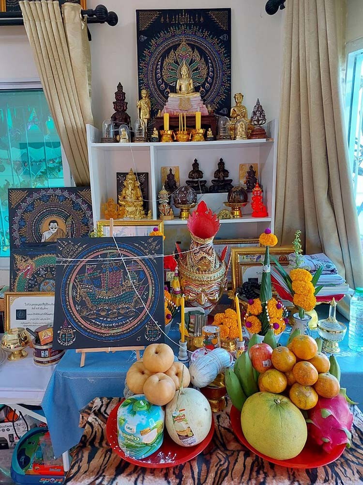 Magic Hand Written Yant Millionaire Junk Ship AJ Amon Thai Amulet Rich Wealth B3