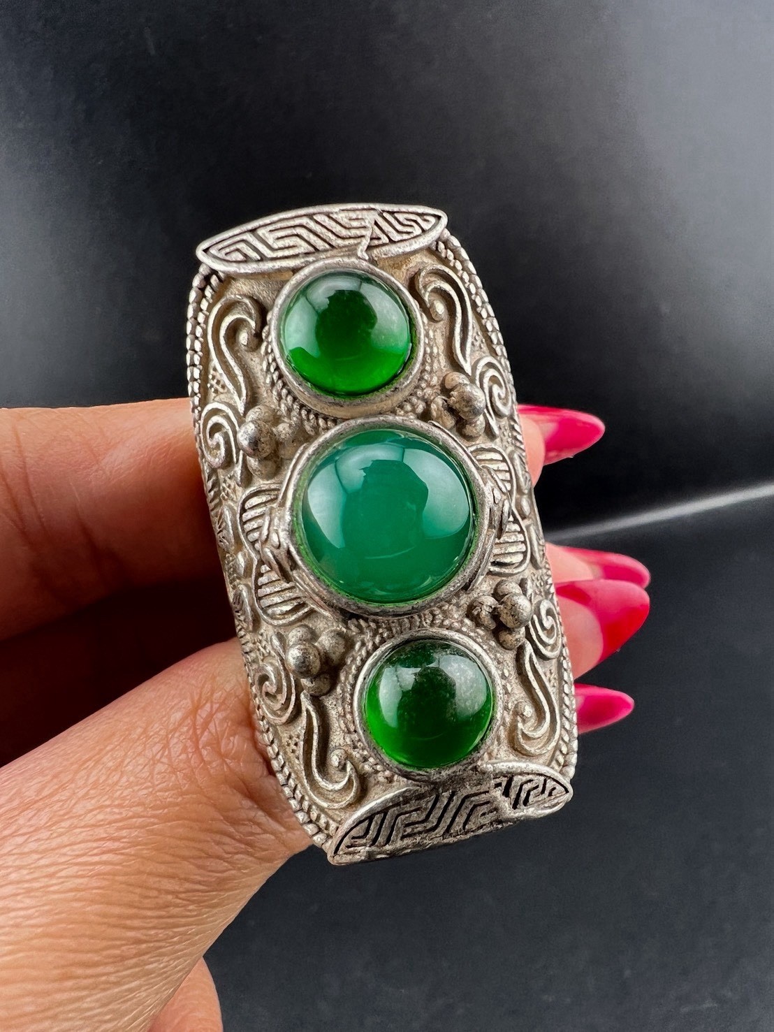 Rare Vintage Solid Silver RING WITH NATURAL stone