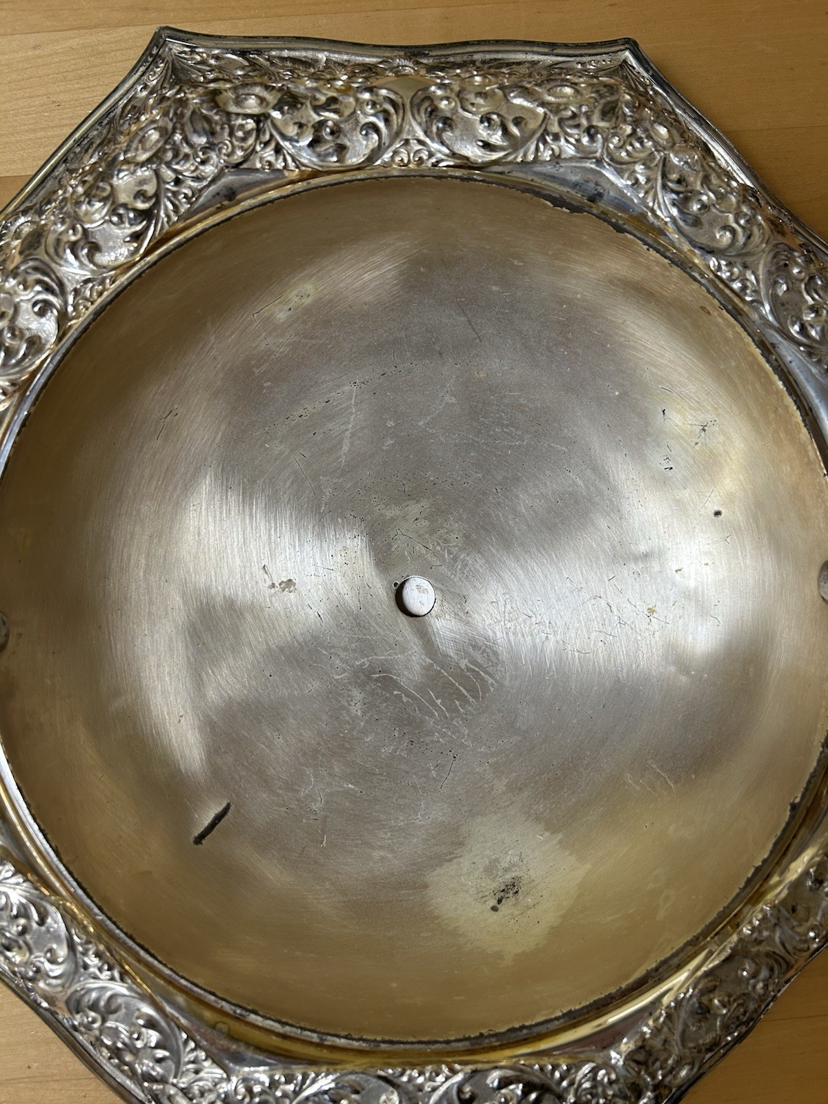 Barbour Silver Co. Silverplate Repousse Centerpiece Early 1900’s Large Octagonal