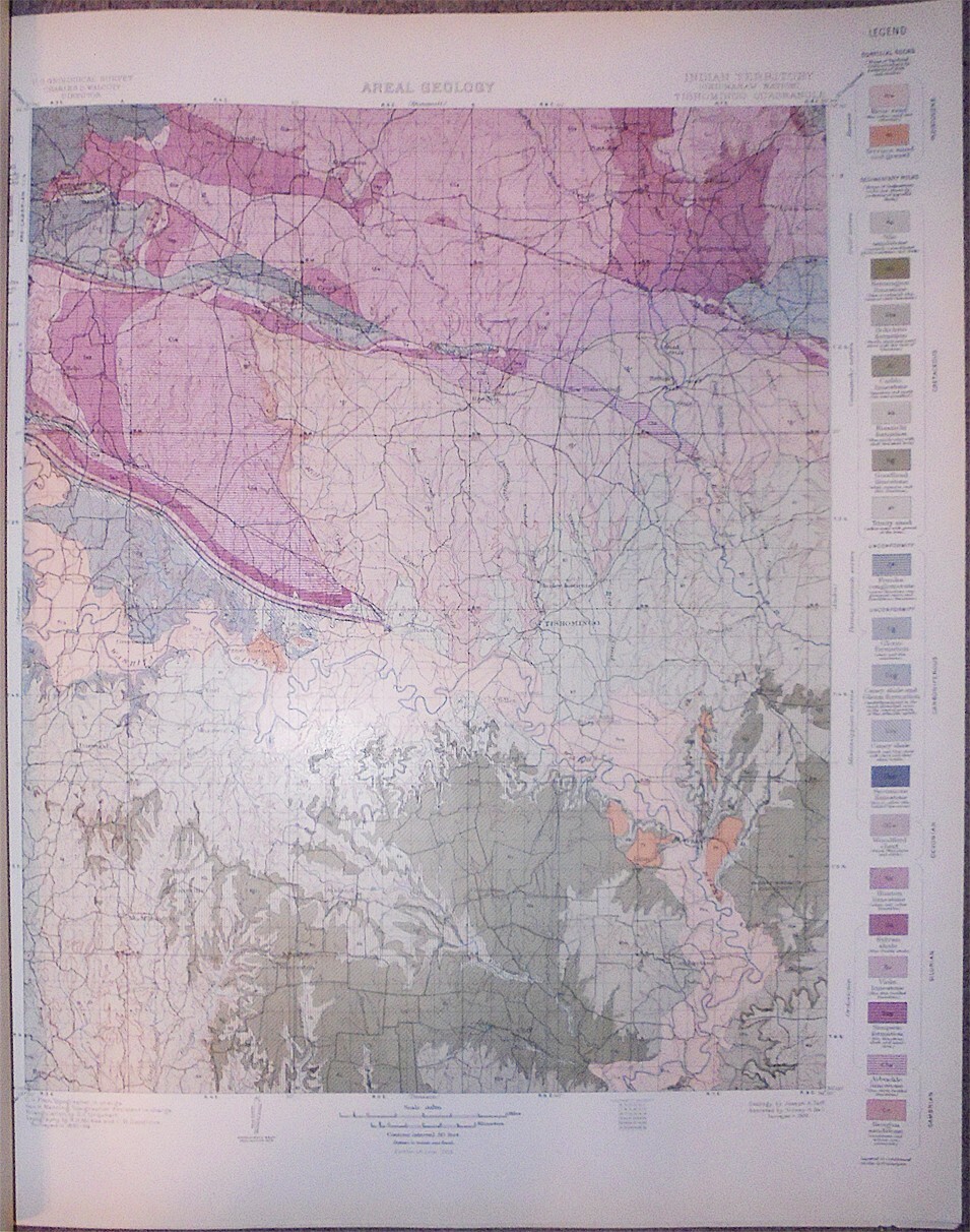 -Huge- 1903 -CHICKASAW INDIAN TERRITORY- Geologic Atlas Book-OKLAHOMA/TISHOMINGO