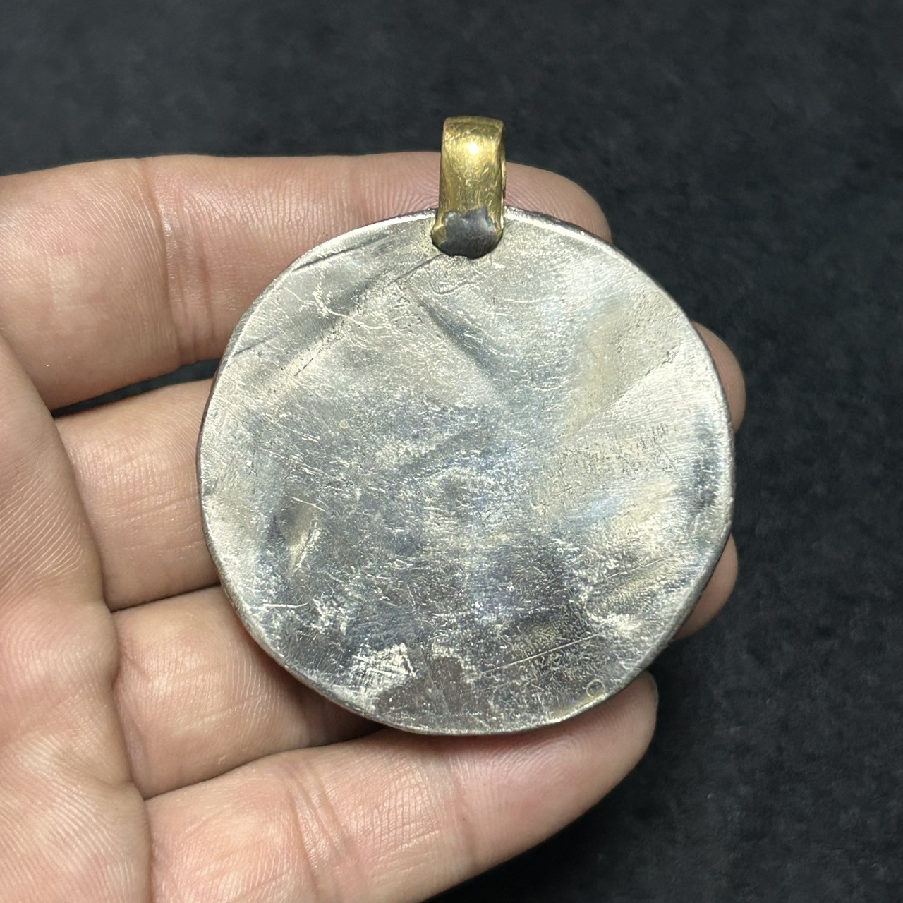 Ancient Near Eastern Carnelian Agate Stone Animal Intaglio Rare Brass Pendant