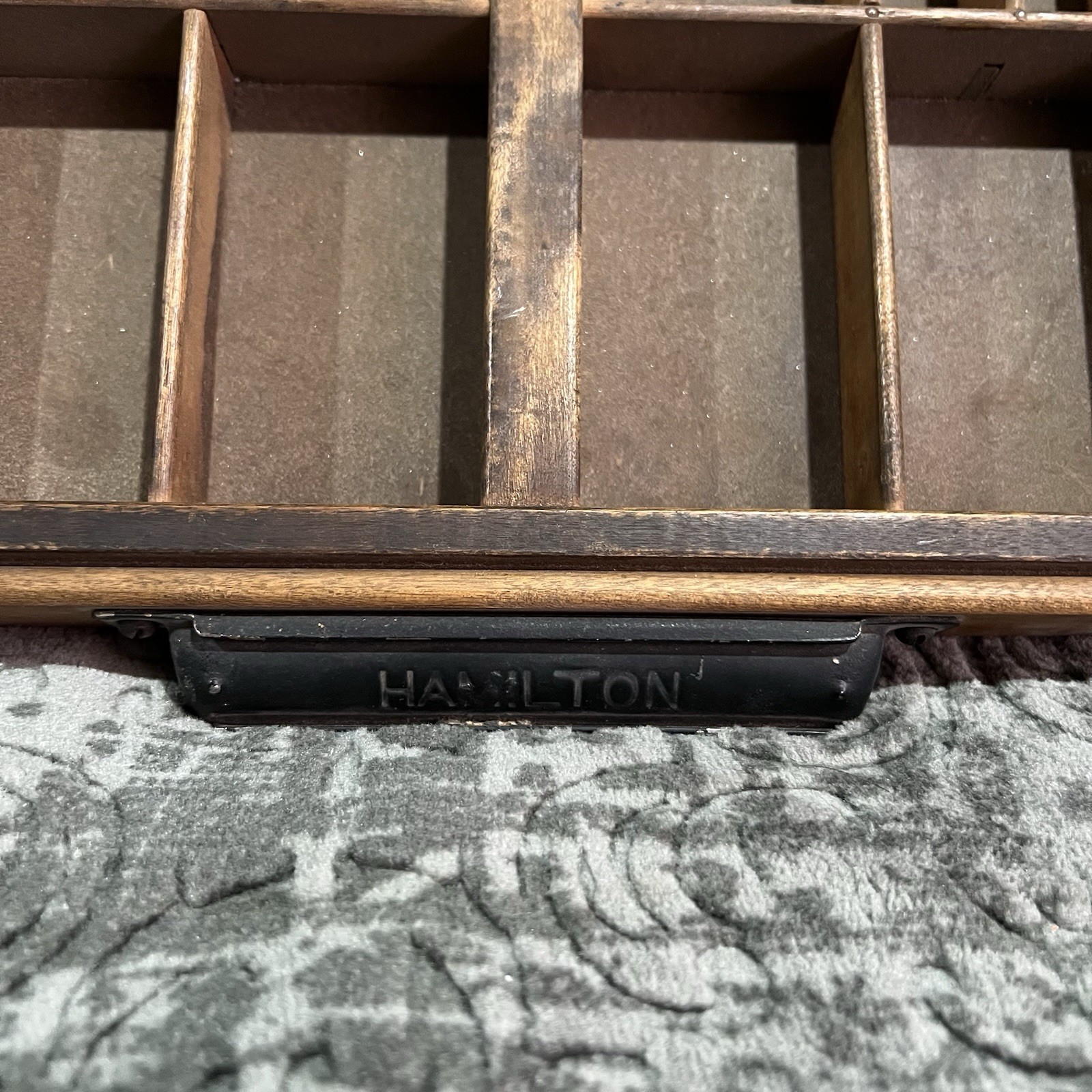 Hamilton Letterpress Tray Printers Type Case Drawer Shadow Box Display Vintage