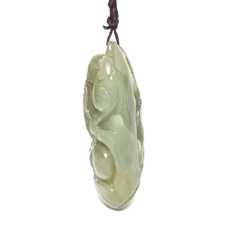 Old Chinese Hetian Jade Carving God of Wealth Statue Pendant Collection H 6.6 CM