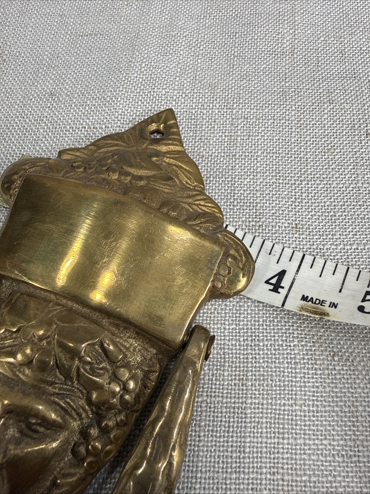 Vintage Door Knocker Solid Brass Grecian Greek Roman Goddess 7 1/8″ 1 lb