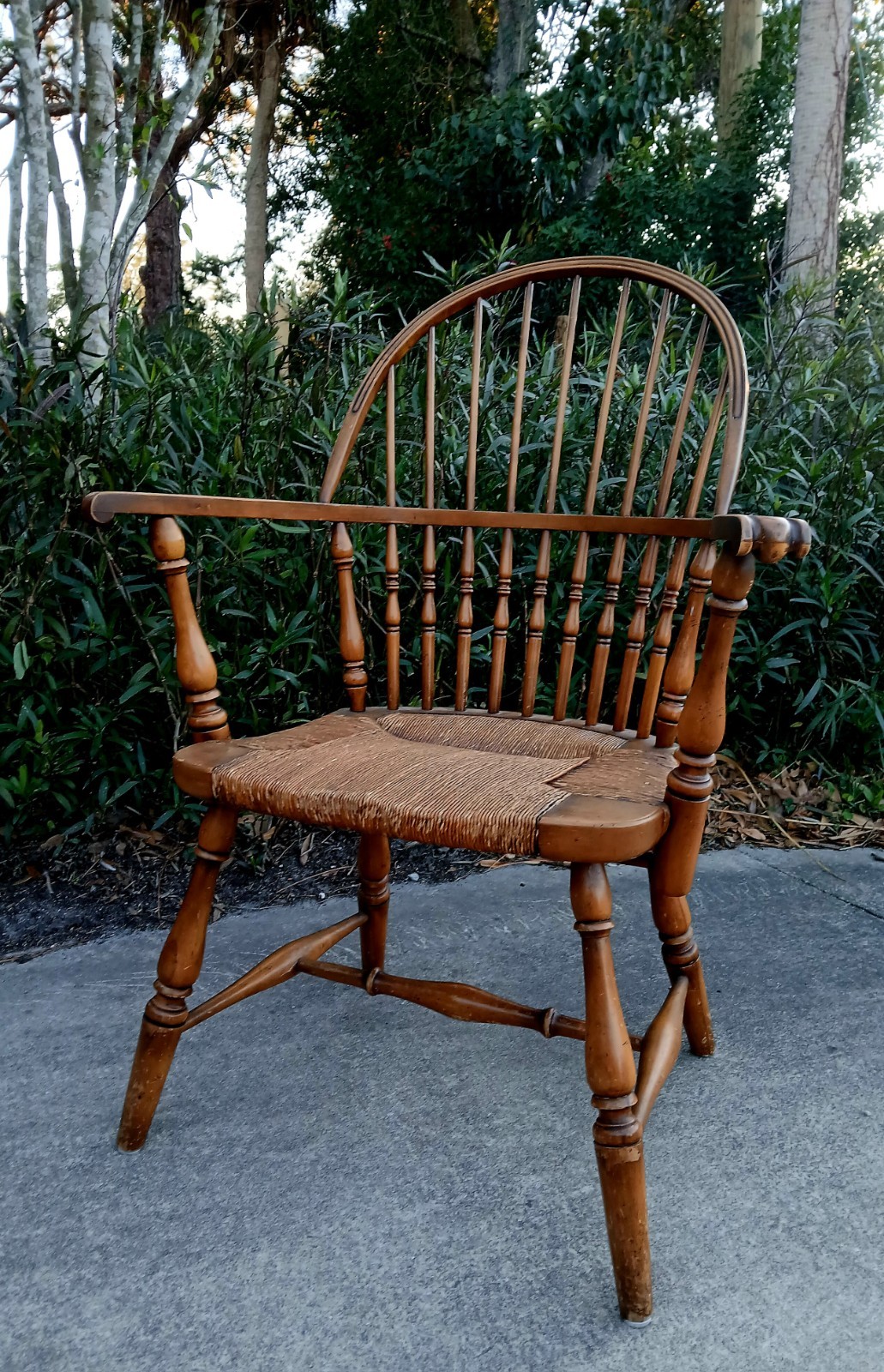 Vintage Barnard & Simonds Windsor Comb Back Dining Country CHAIR Rush Seat Wood
