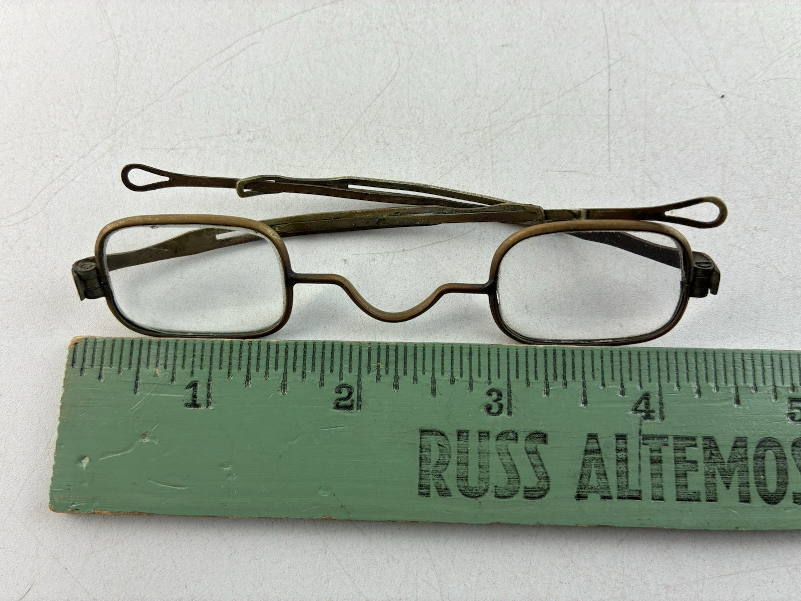 Early Antique Colonial Style Rounded Square EYEGLASSES, 1800s, Costume, Optical