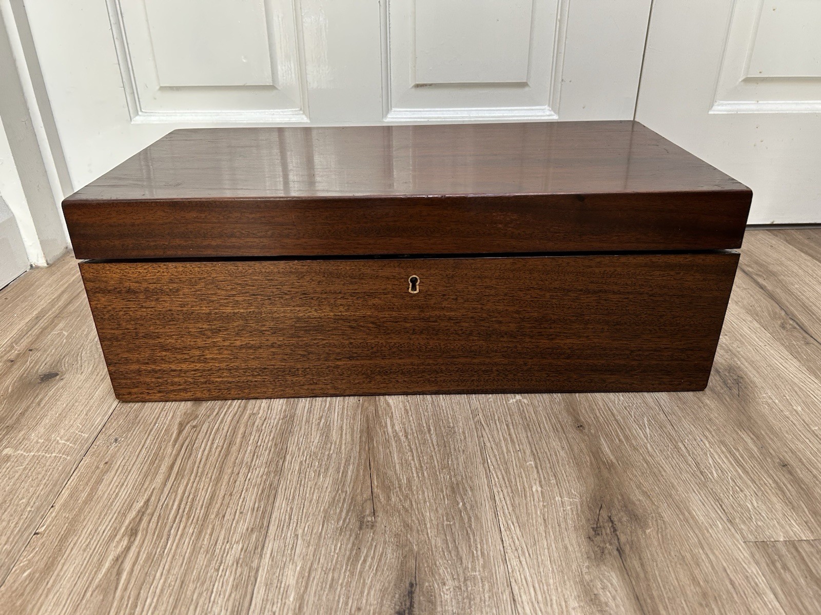 Antique campaign writing Slope box with key and secret draws 51cm x 26cm x 18cm