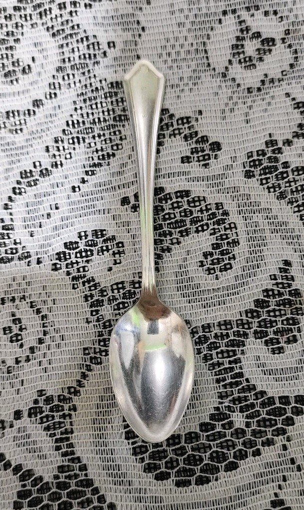 😎ANTIQUE c1917 VERNON SILVERPLATED STANLEY ‘S RESTAURANT DEMITASSE SPOON ☕️