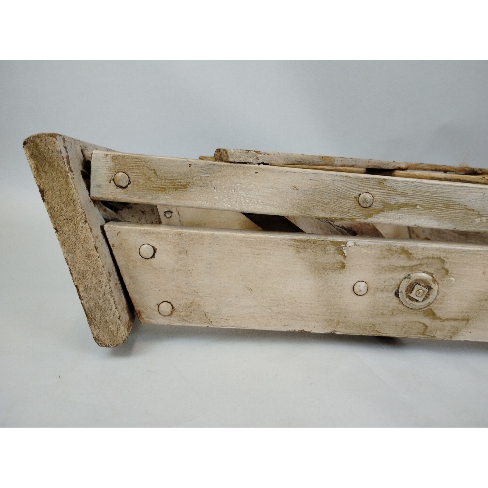 Vintage Wooden 3 Step Stool Ladder Rustic Farmhouse Plant Stand White 22″ Prop
