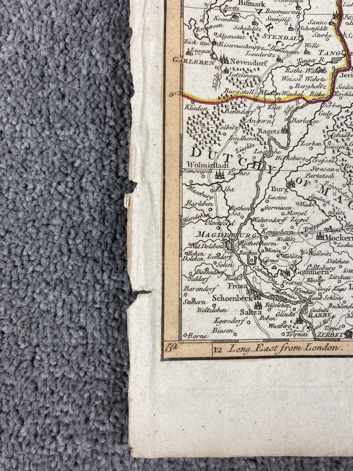 Map Of The Electorate of Brandenburg, Germany 1794 Antique Political Map Europe