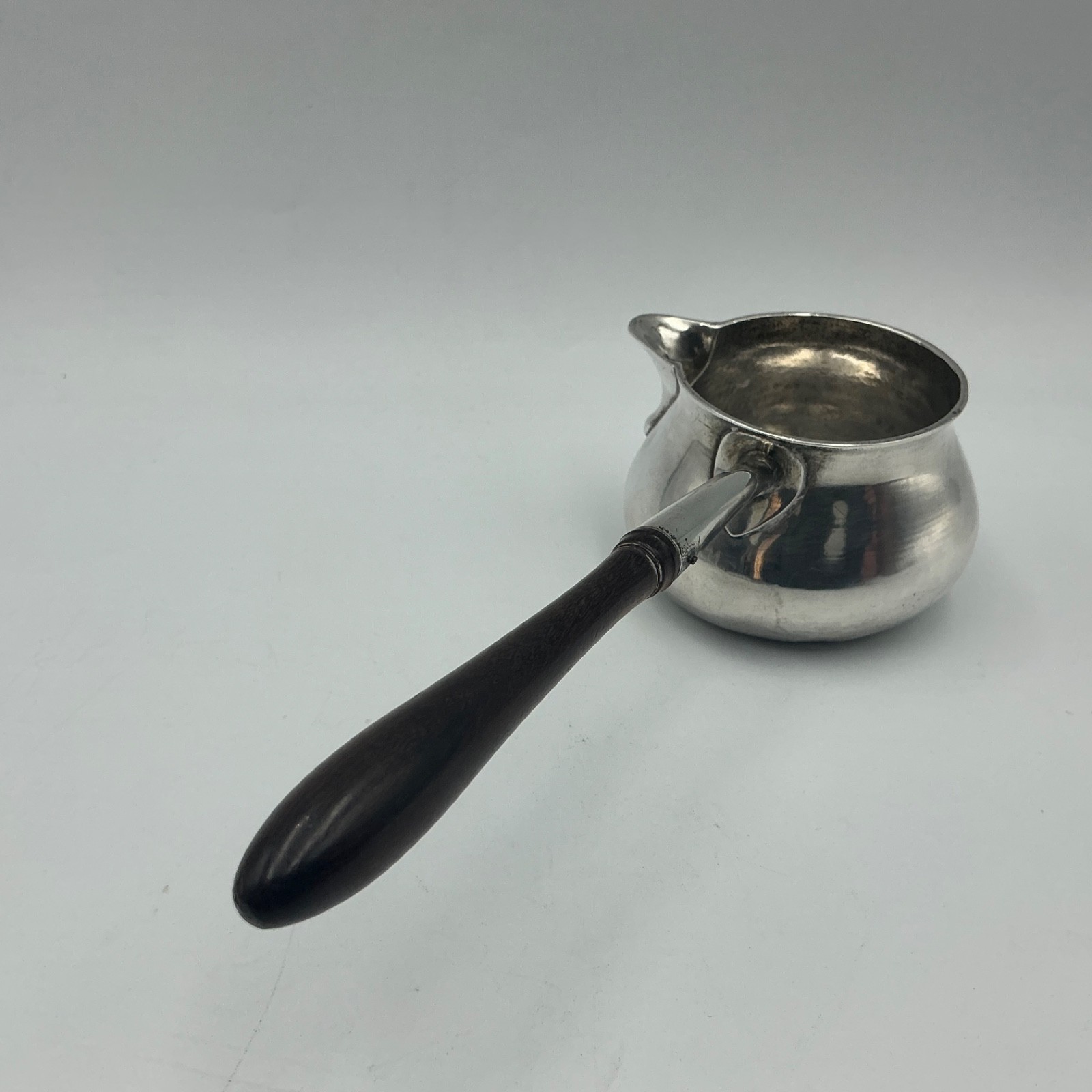 GEORGE II STERLING SILVER BRANDY WARMING PAN, LONDON C1732