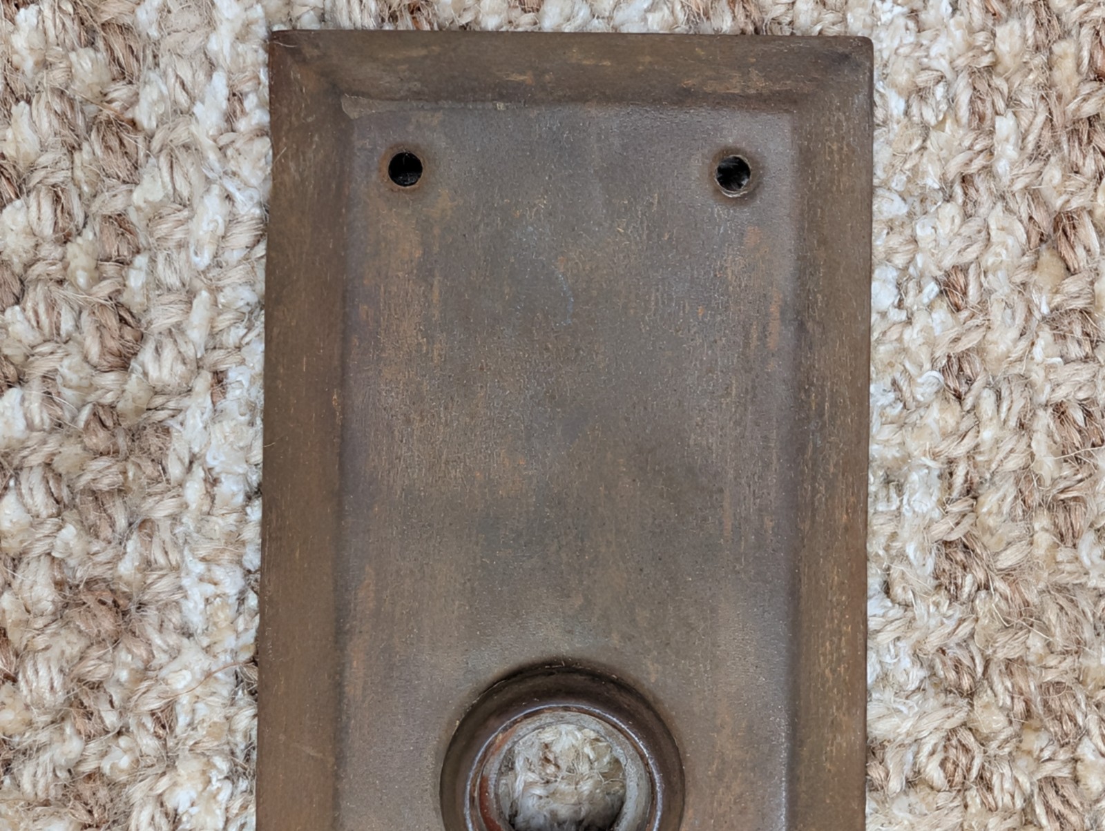 2 3/4″ x 10″ Antique Stamped Steel Door Knob Plate