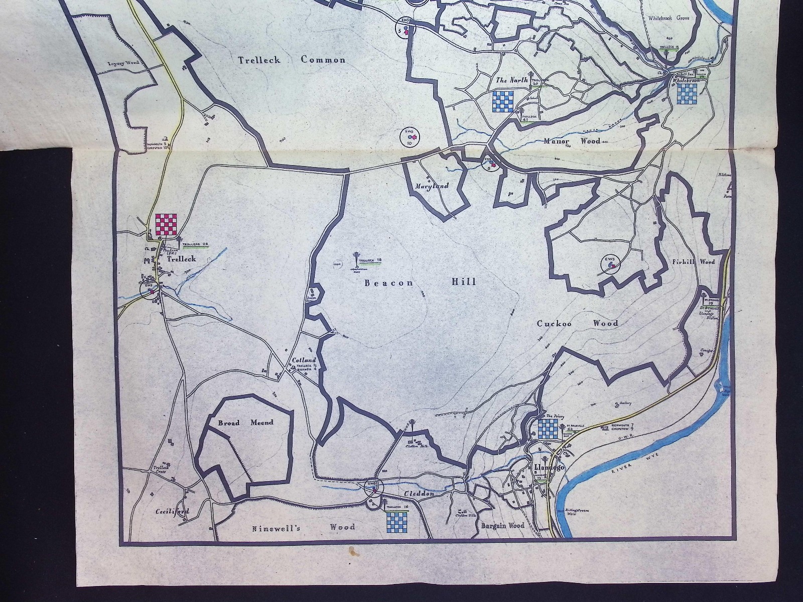 Original WWII National Fire Service Forestry Map – (Monmouthshire) – Area 20-B
