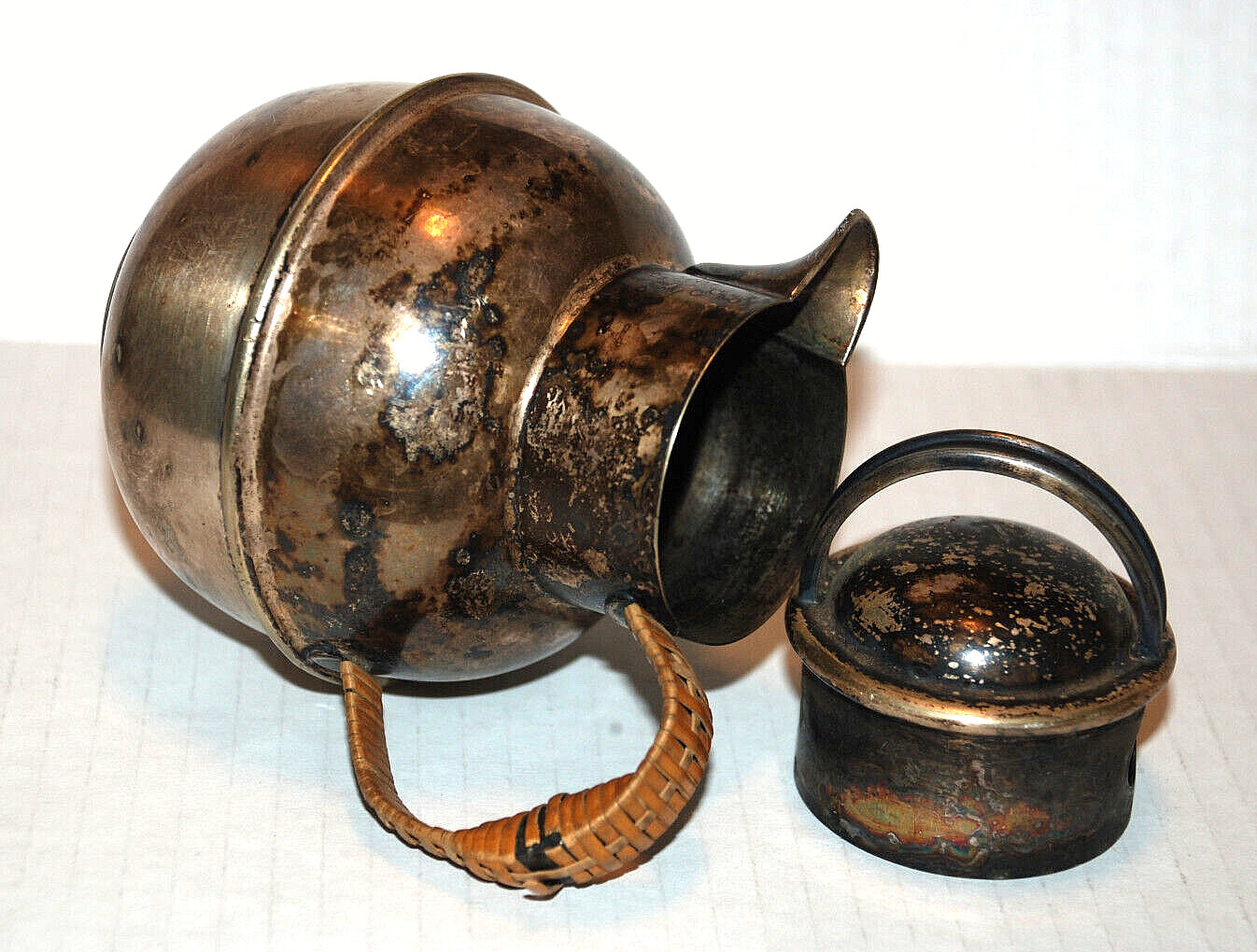 PAIRPOINT MFG Lidded Creamer Wicker Handle 0305 Sheffield Silverplate 1895 Rare