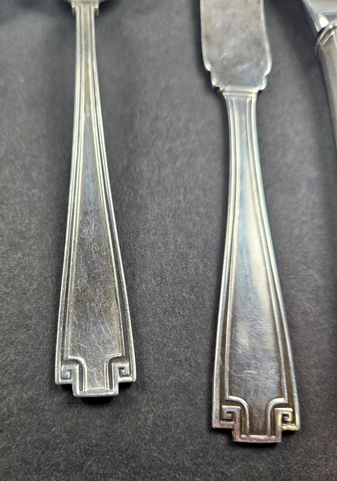 13pc 438g Gorham Etruscan Sterling Silver Flatware Lot – plus 5 Knives