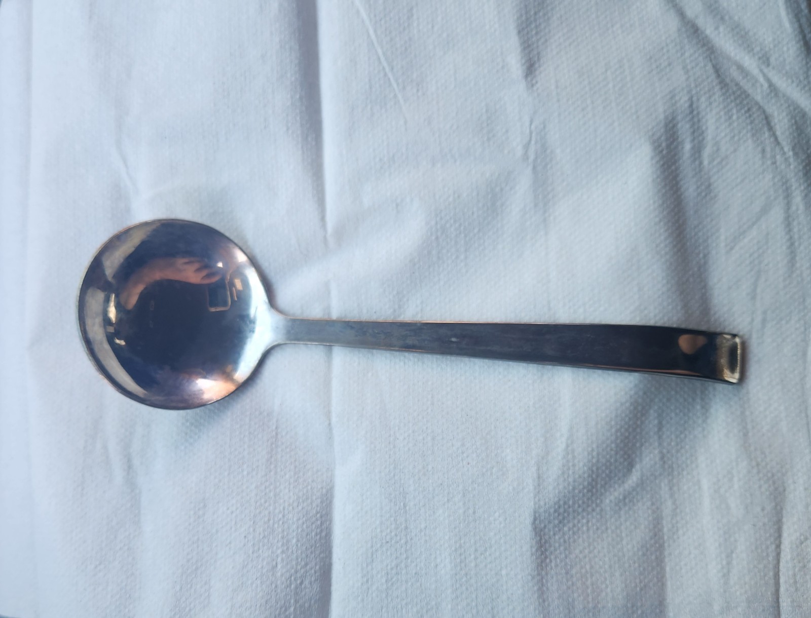Vintage Godinger Silver Dinner Soup Spoon Ladle Square Handle – 6 inch