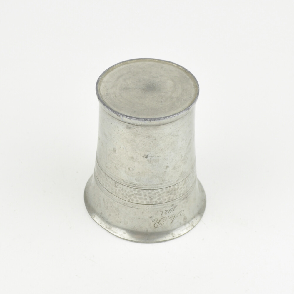Pewter Cup – Old Cup – Engraving 1921 – Monogram A.R. – Vintage Pewter