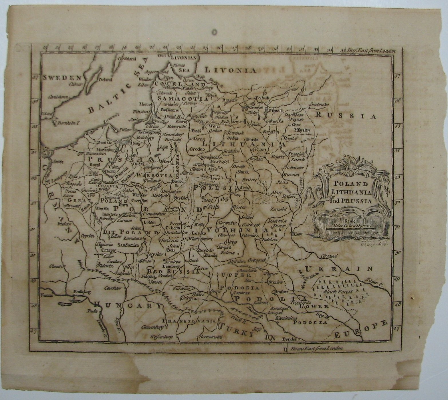 Original 1785 map Poland, Lithuania and Prussia Salmon’s Geographical & Astro.