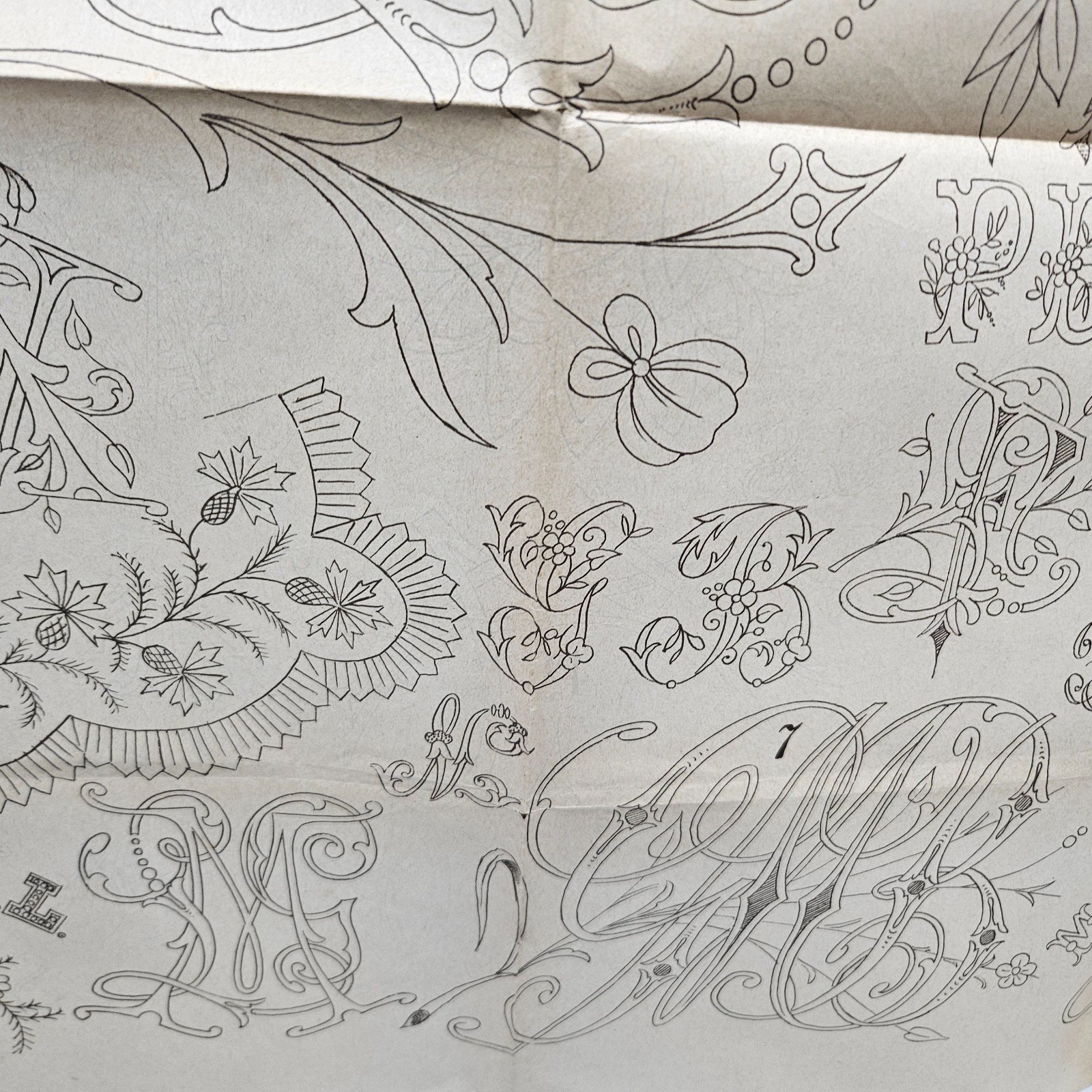 Antique Double Sided Embroidery Pattern From Milano Italy 24 x 34 1/2″