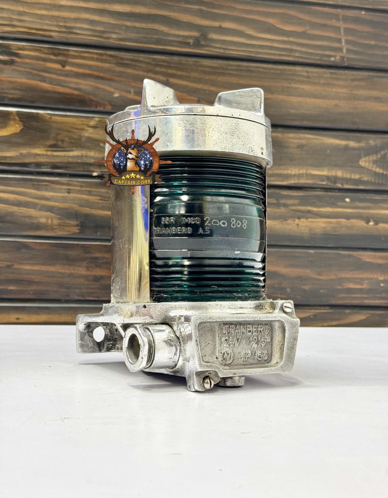 Retro Tranberg Masthead Ship Antique Maritime Electric Lamp – Green Glass