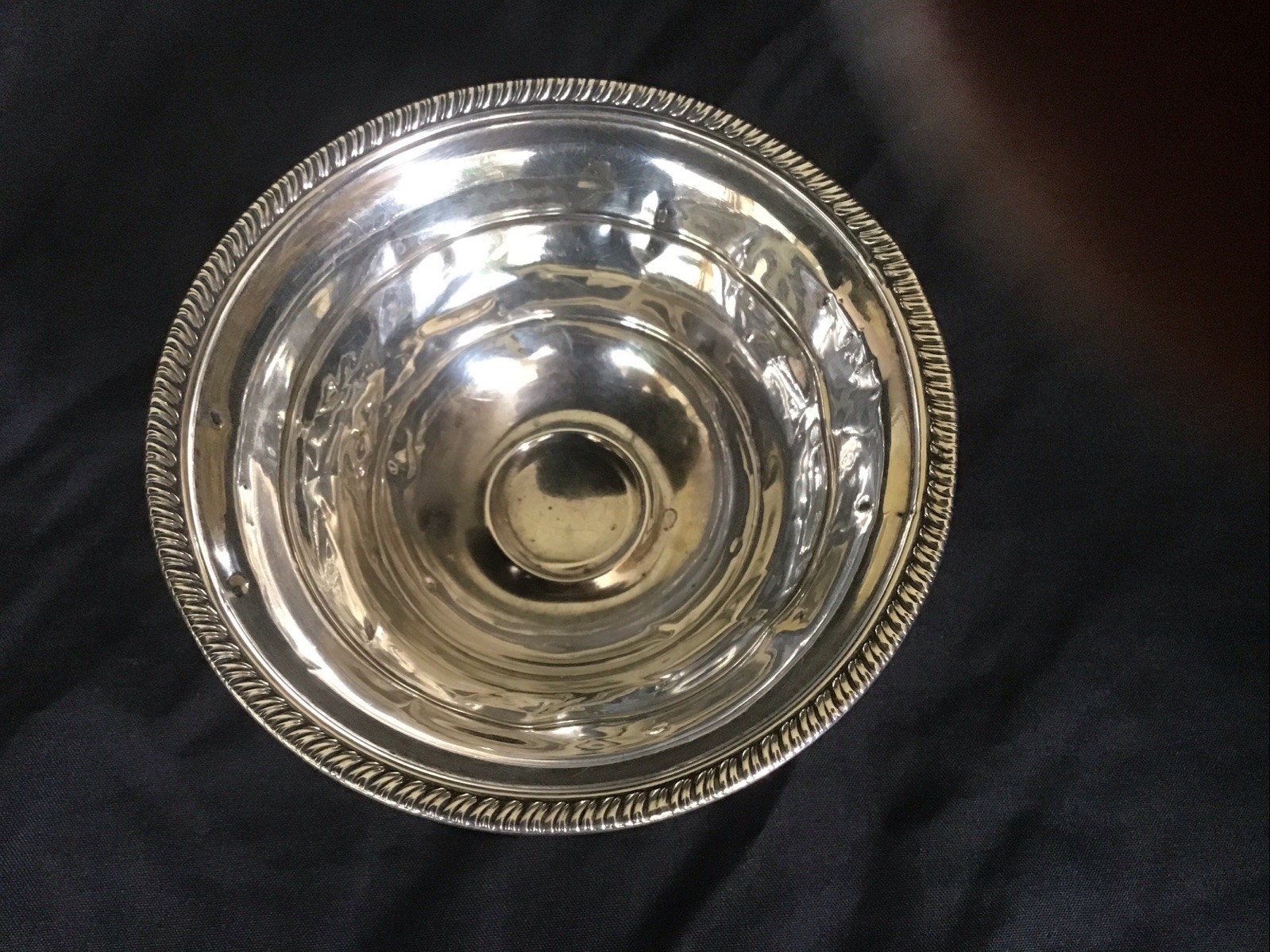 STERLING SILVER PEDESTAL 4.25” COMPOTE Bonbon DISH, GADROON Nulling Edge