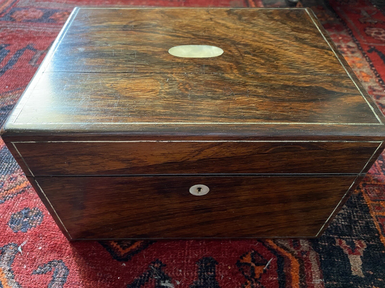 VICTORIAN ROSEWOOD JEWELLERY BOX BY CHARLES ASPREY 166 BOND STREET LONDON