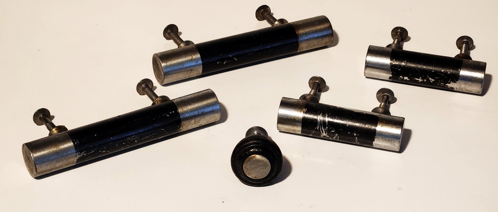 Vtg Antique Drawer Pulls Lot (5) Door Furniture Cabinet Heavy 1930’s with screws