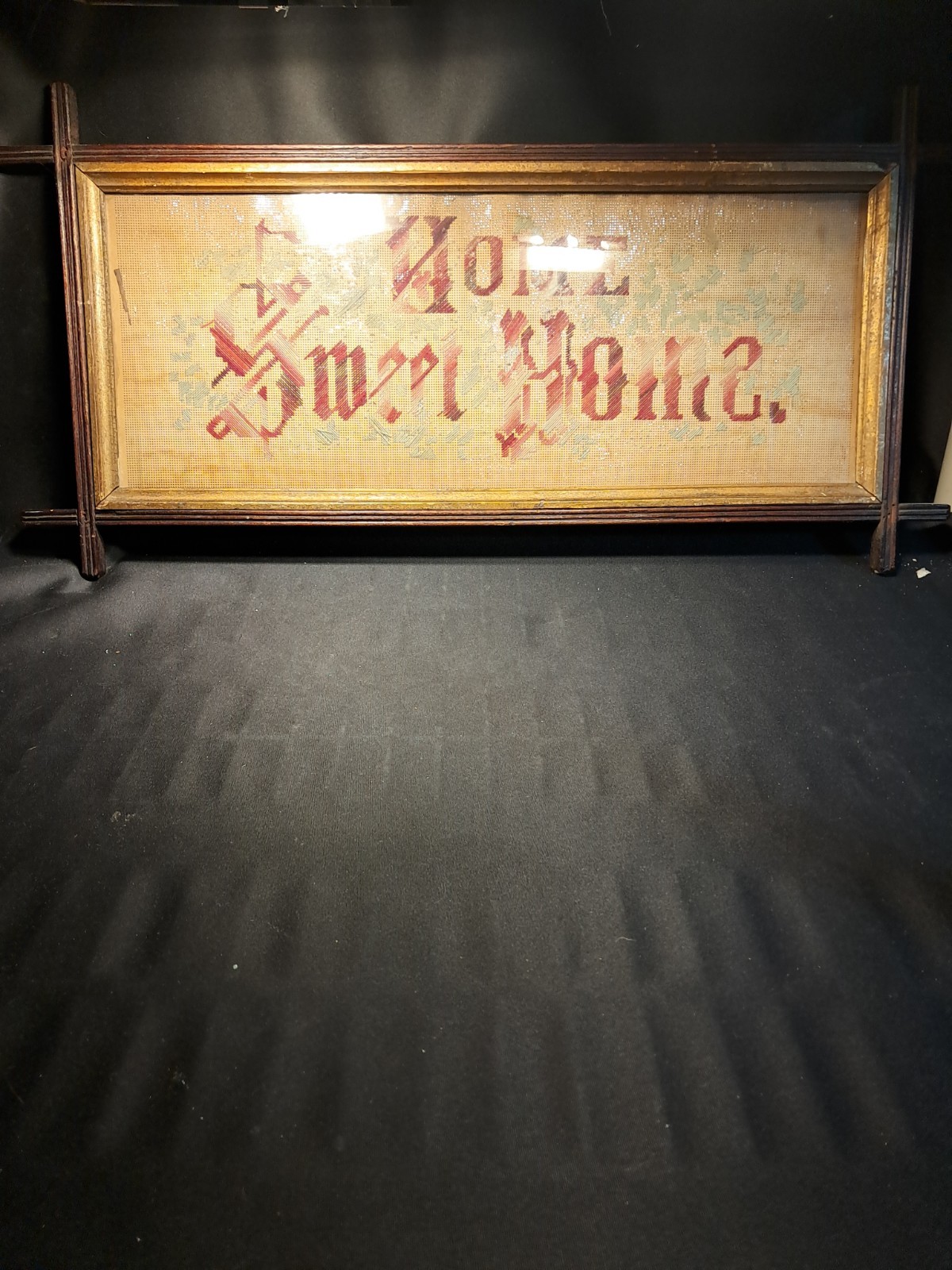 Antqique Victorian Pierced Paper Motto Needlwork Home Sweet Home