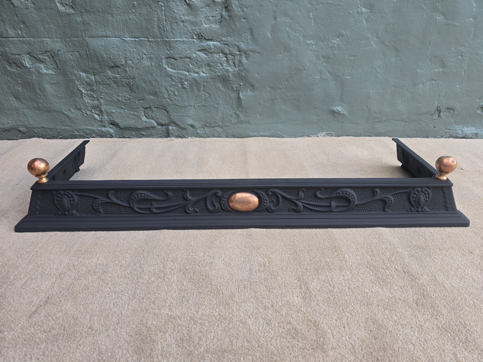 Copper And Cast Iron Decorative Fire Fender Rd16481106 Number Stamped Original