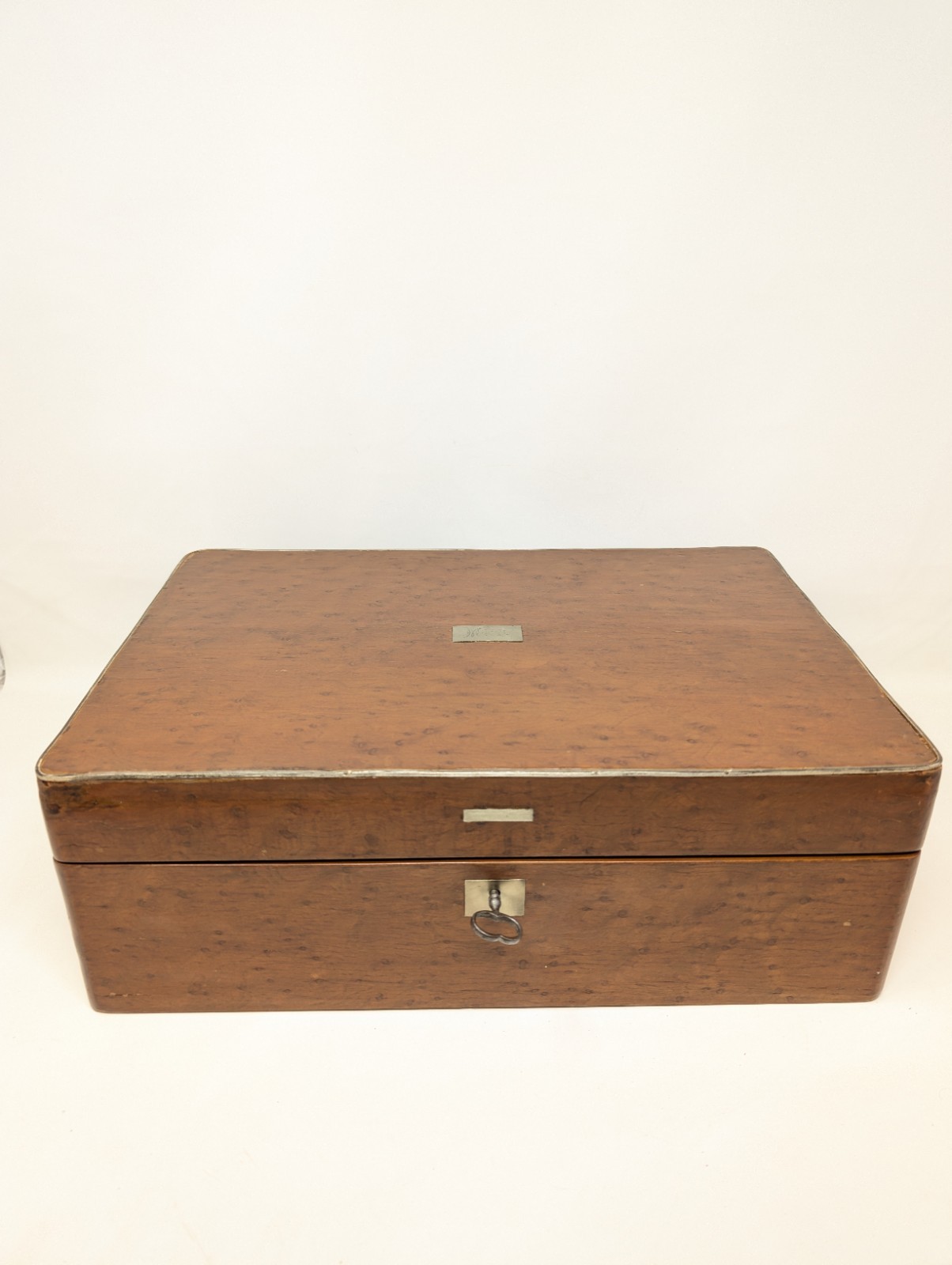 RECENTLY RESTORED! Birdseye Maple & Sterling Silver LAP WRITING DESK Victorian