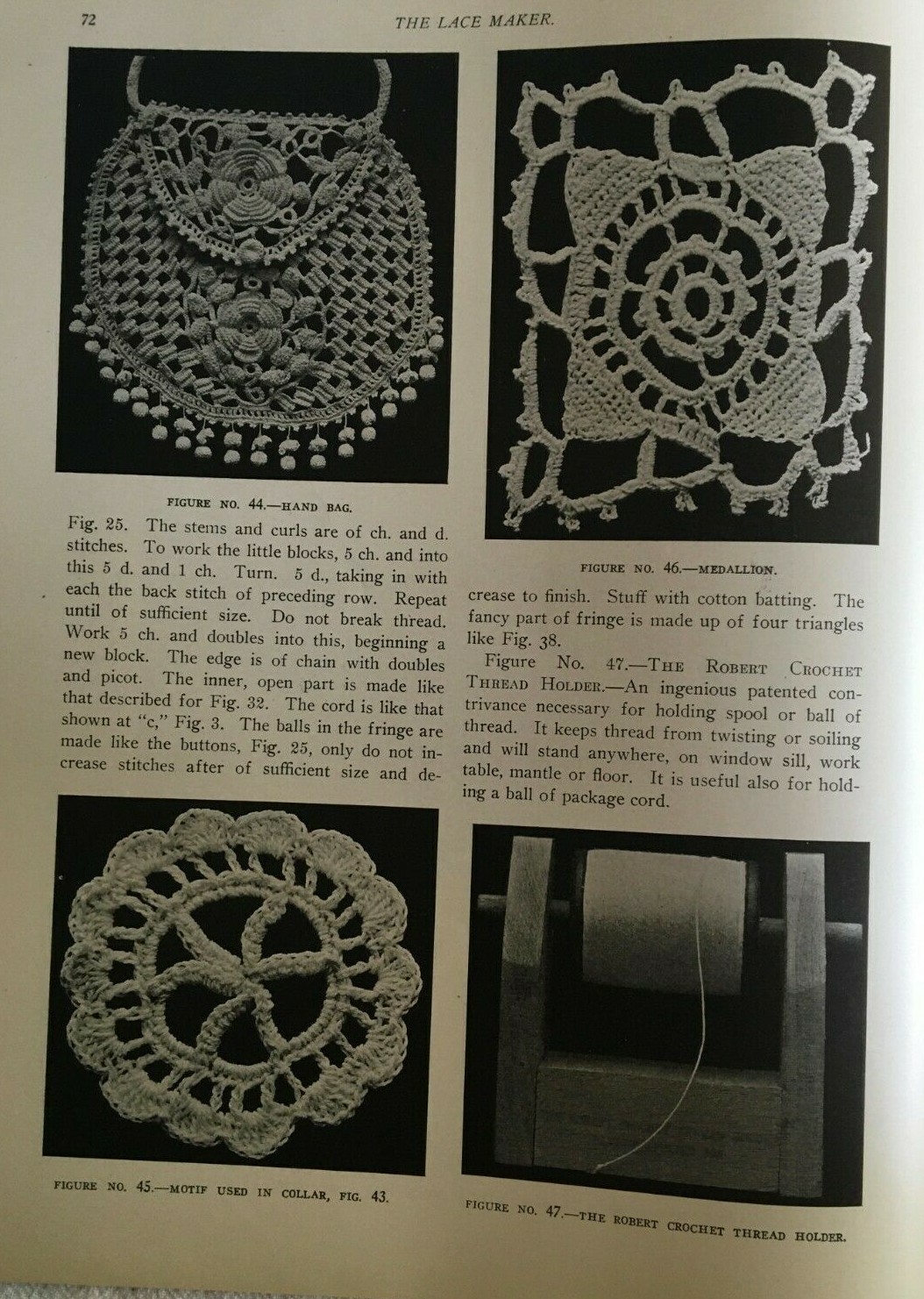 Antique 1912 The Lace Maker Venetian Crochet by Sara Hadley Booklet !!