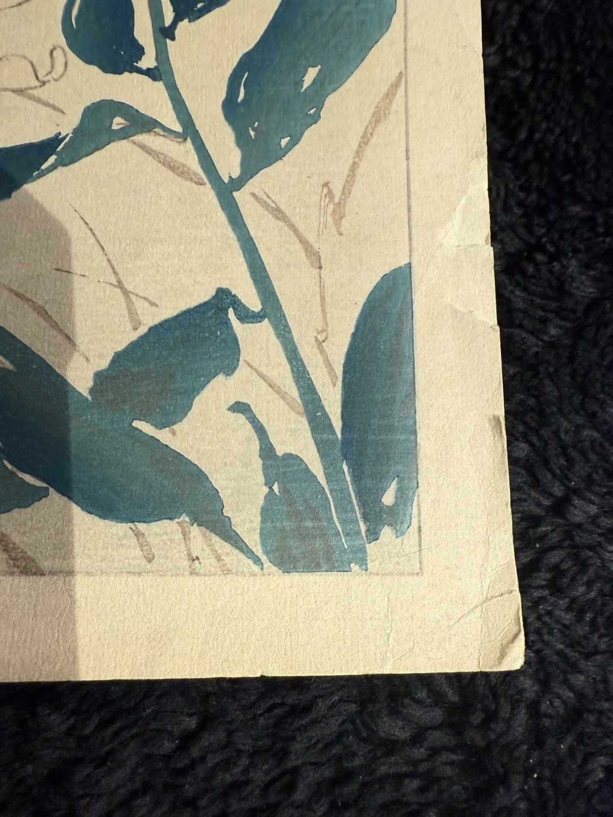 Vintage Japanese Wood Block Print unknown artist Lillies
