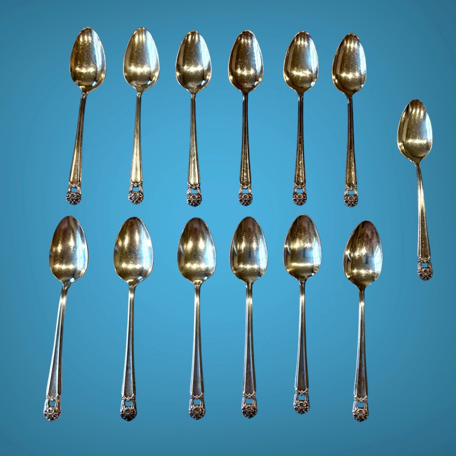 Set Of 13 Rogers International Eternally Yours Silver Plate 6-1/8″ Teaspoons