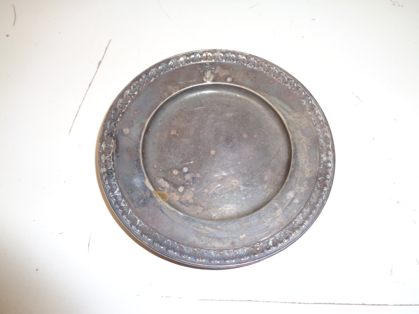 Antique The Commodore 1917 NYC Hotel Silver Plate Tray Dish Coaster 4″ Gorham Co