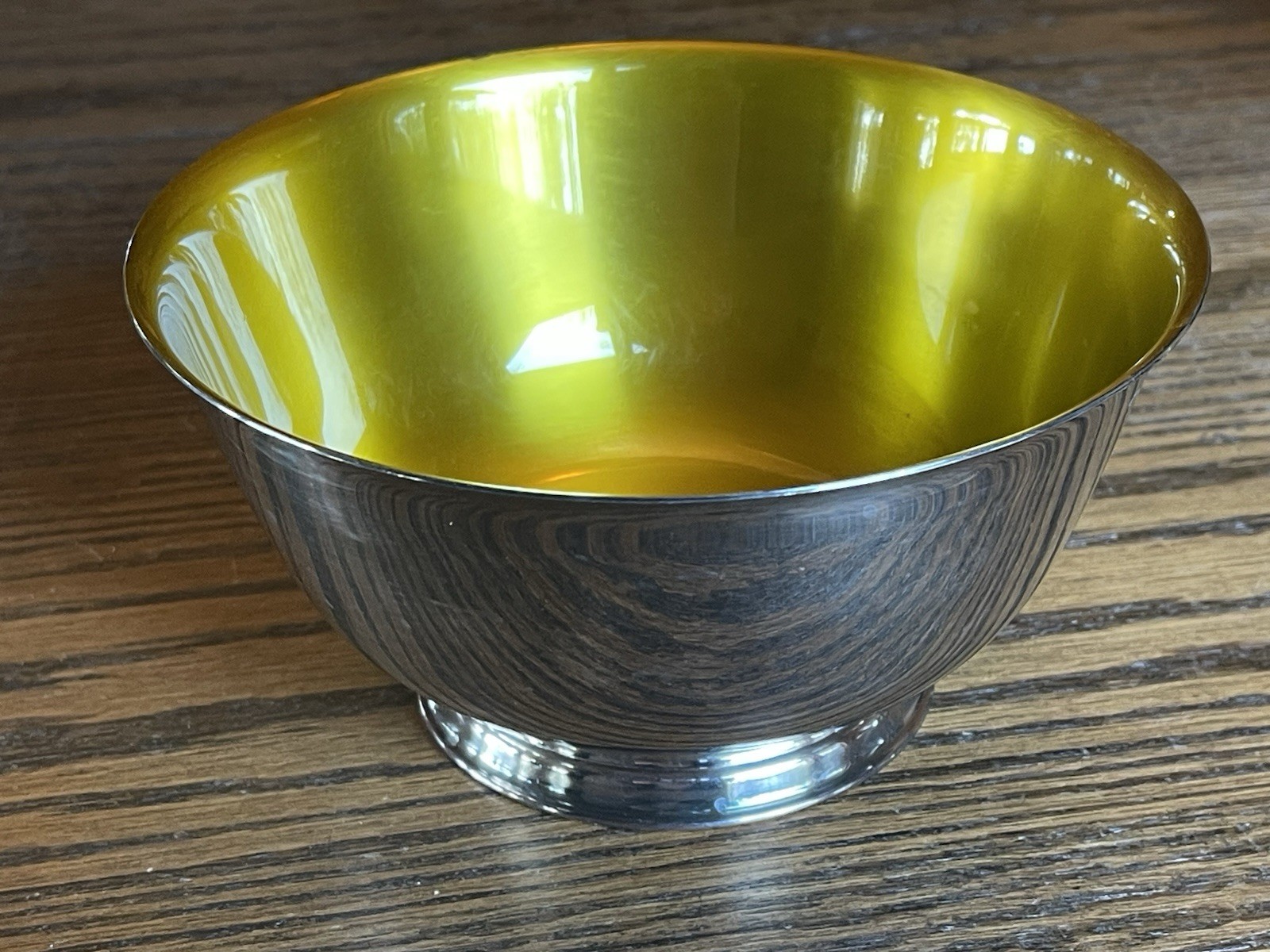 Lot of 3 Vintage Paul Revere Reproduction Silverplate Bowls Colored Enamel MCM